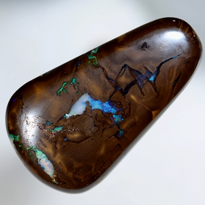 SOLID BOULDER OPAL Sparkling bright fire amongst patterned boulder opal